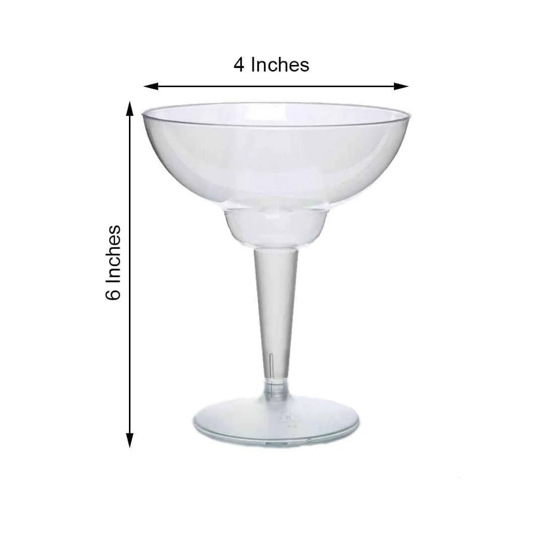 10 Pack Clear Plastic Margarita Glasses, Crystal Collection Disposable Dessert Glasses 10oz