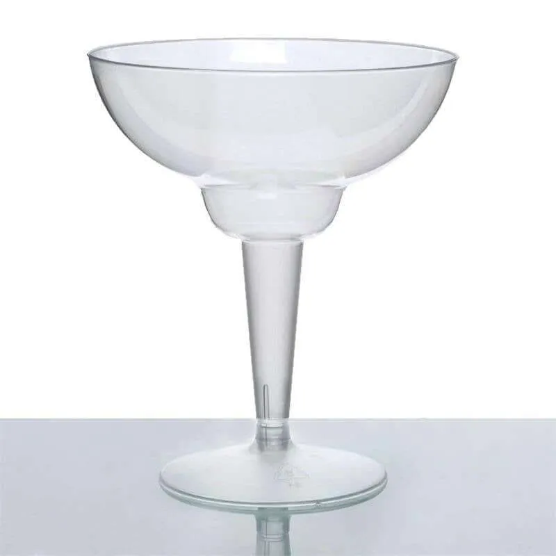 10 Pack Clear Plastic Margarita Glasses, Crystal Collection Disposable Dessert Glasses 10oz