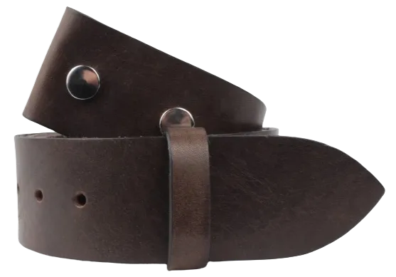 100% Real Dark Brown 2" Inch (50mm) Leather Belt Strap