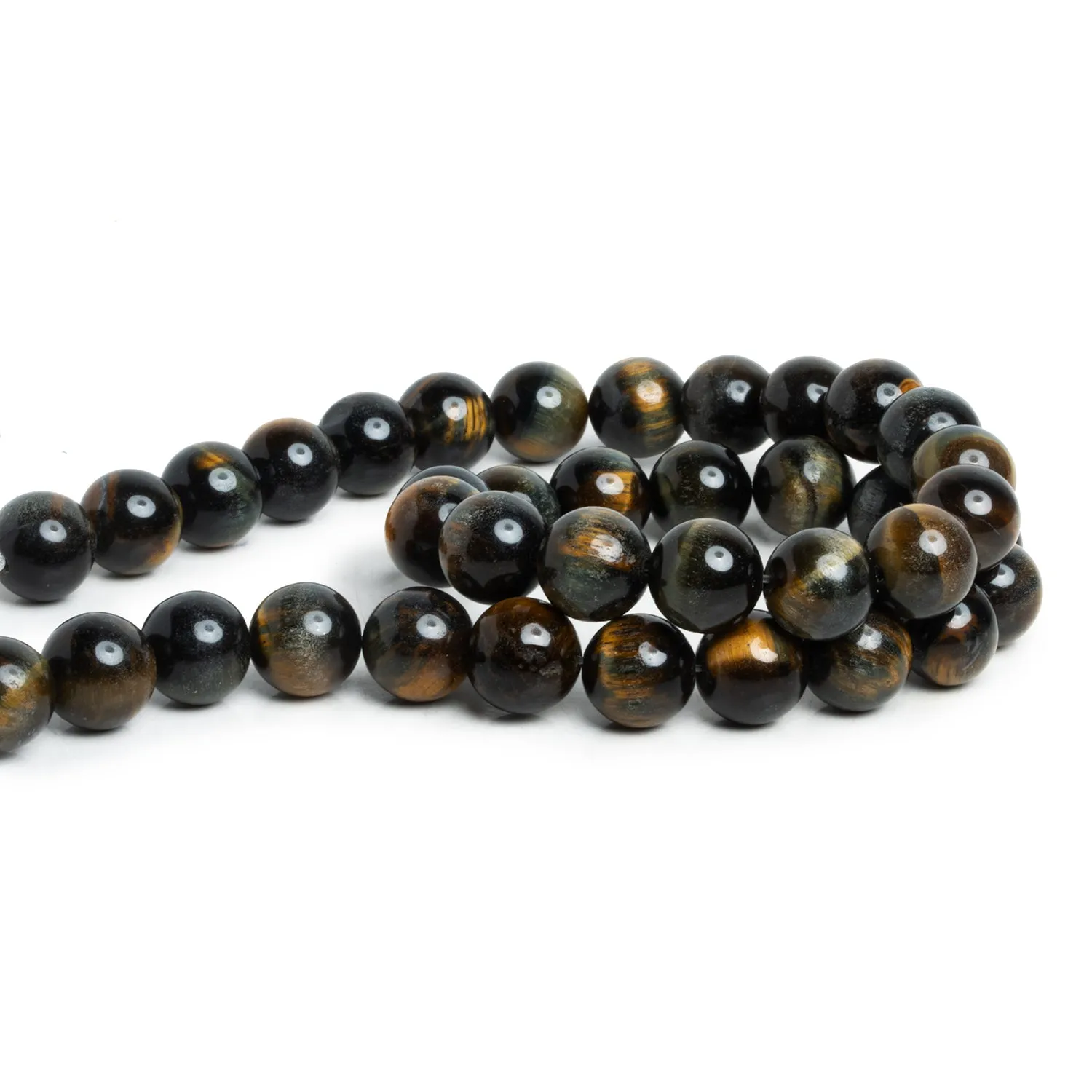 10mm Blue Tiger's Eye Plain Rounds 15 inch 37 beads