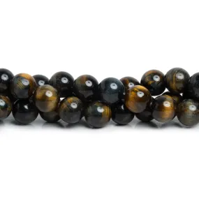 10mm Blue Tiger's Eye Plain Rounds 15 inch 37 beads