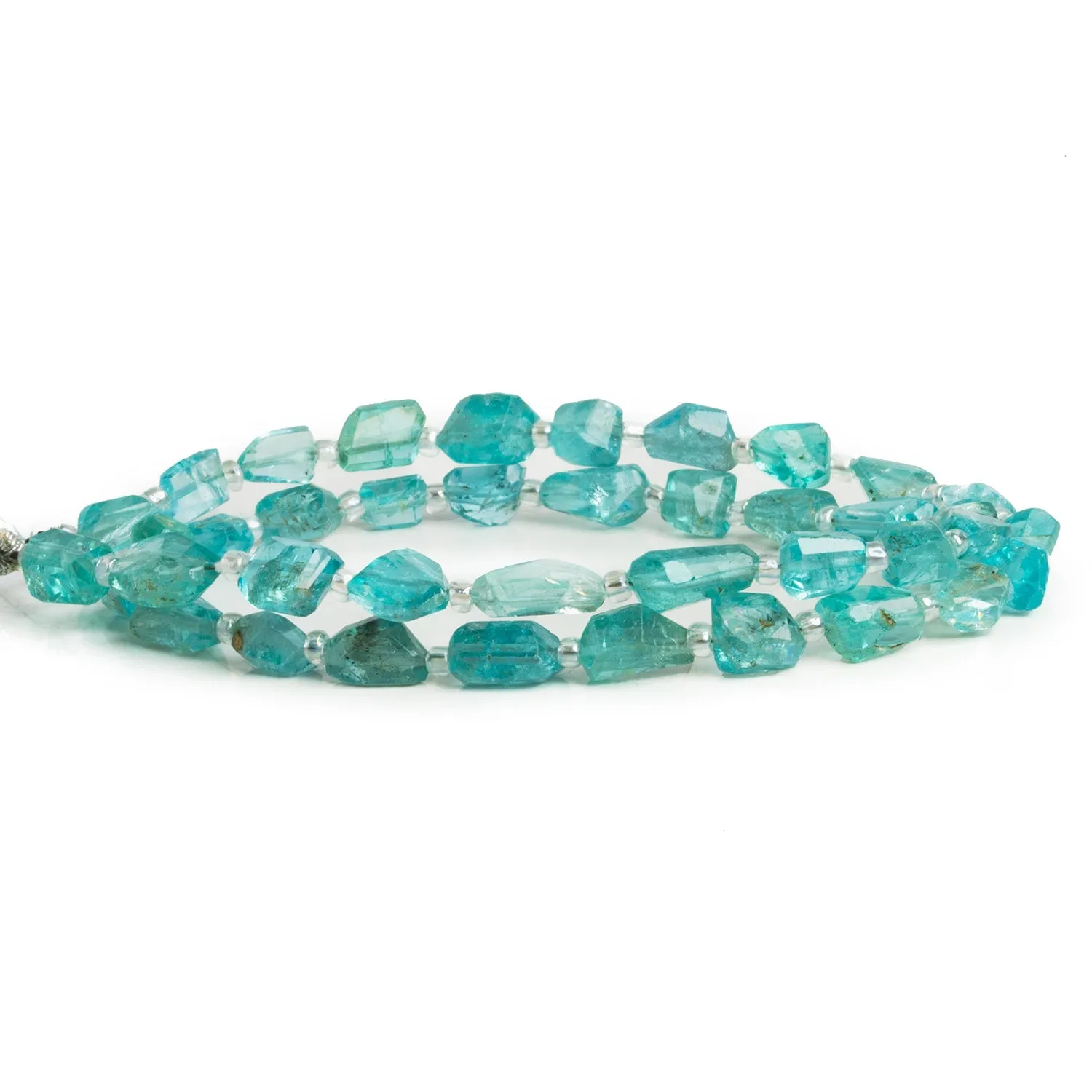 10x7mm Apatite Faceted Nuggets 16 inch 40 beads