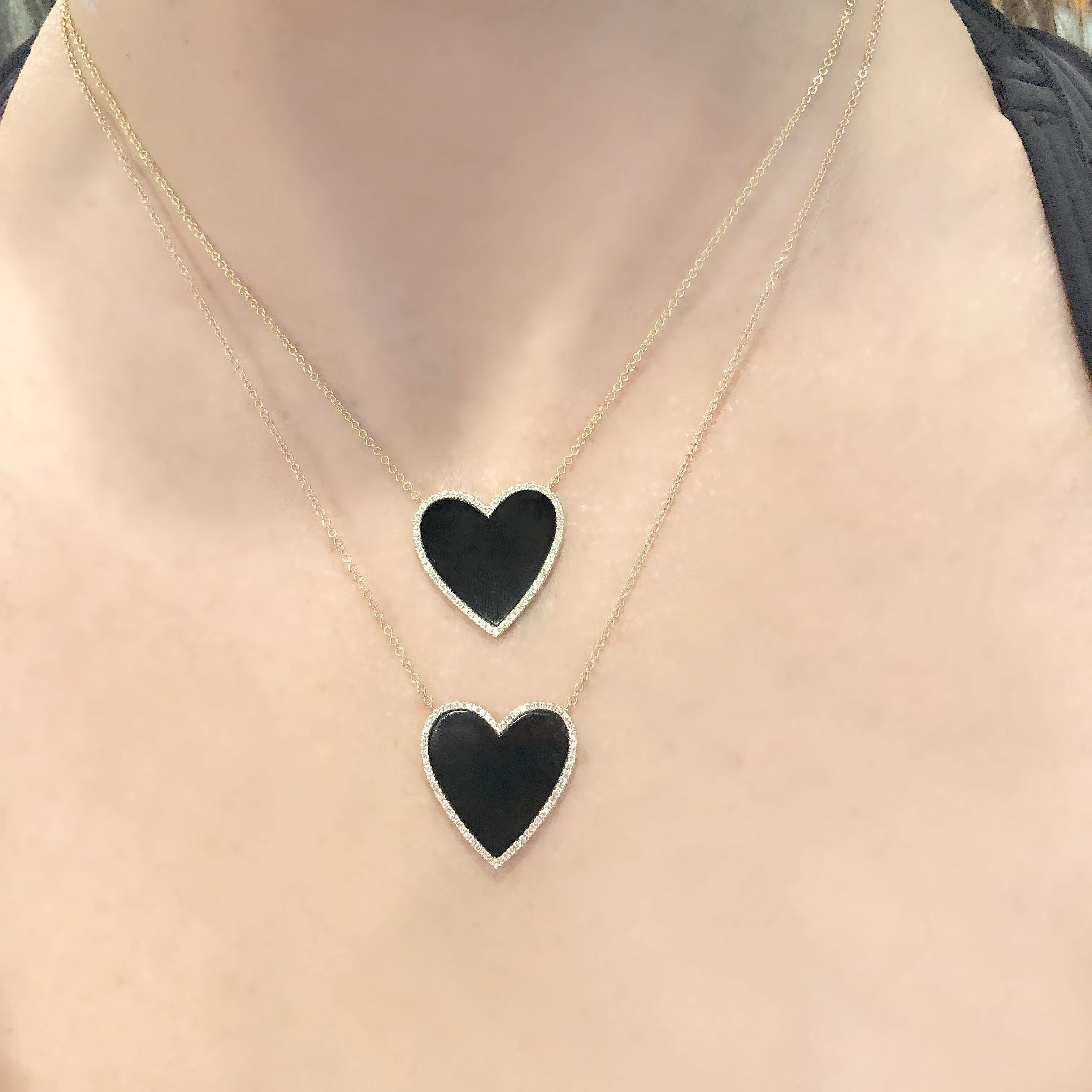 14K GOLD DIAMOND ONYX LARGE HAILEY NECKLACE