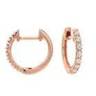 14KT Gold 1/4 CTW Diamond 14 Stone Huggie Hoop Earrings
