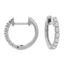 14KT Gold 1/4 CTW Diamond 14 Stone Huggie Hoop Earrings