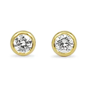 18ct Yellow Gold Diamond Solitaire Stud Earrings