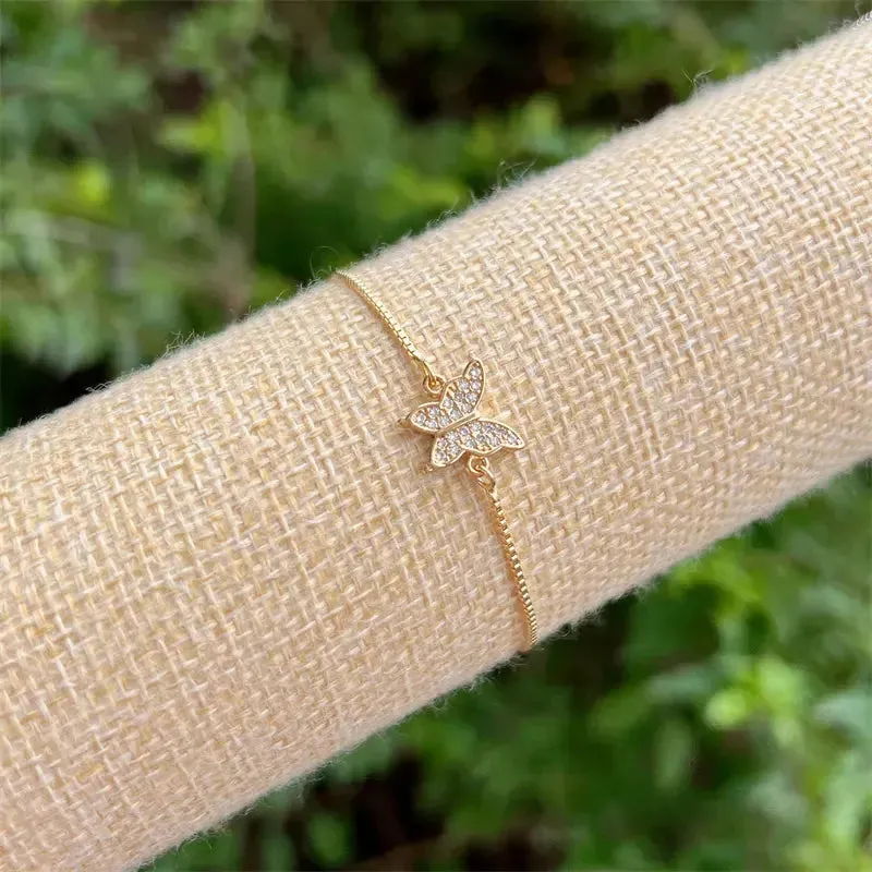 18K Gold Plated Butterfly Zircon Bracelet