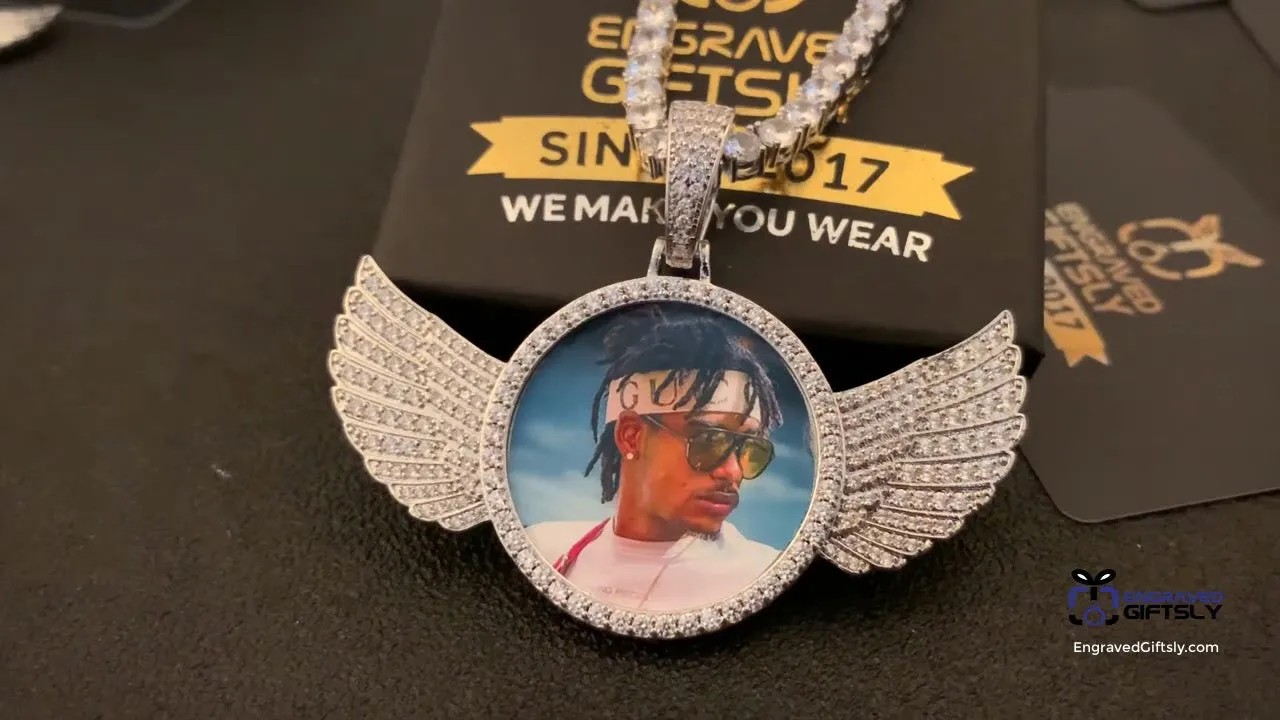 18k Gold Plated Custom Photo Wings Pendant Necklace-Best Christmas Gifts