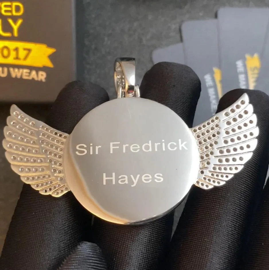 18k Gold Plated Custom Photo Wings Pendant Necklace-Best Christmas Gifts