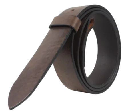 2 Inch Wide (50mm) Dark Brown Full Grain Leather Belt Strap Made to Measure Chicago Screws