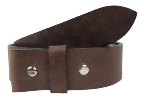 2 Inch Wide (50mm) Dark Brown Full Grain Leather Belt Strap Made to Measure Chicago Screws