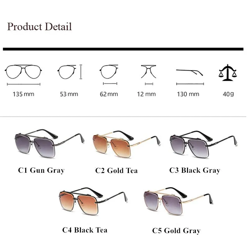 2020 New Fashion Classic Pilot Sunglasses Cool Men Vintage Brand Design Sun Glasses Black Gray Gradient Lens Women Shades Oculos