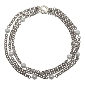 220-01-S | COCO TRIPLE STRAND NECKLACE ( SILVER)