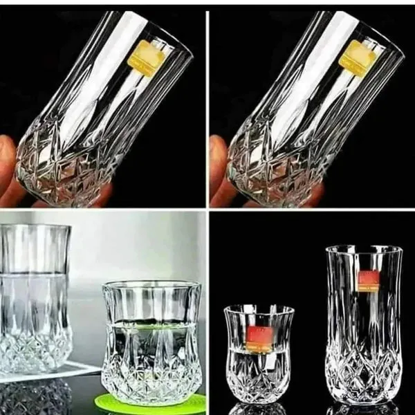 6pcs Long Diamond water glasses