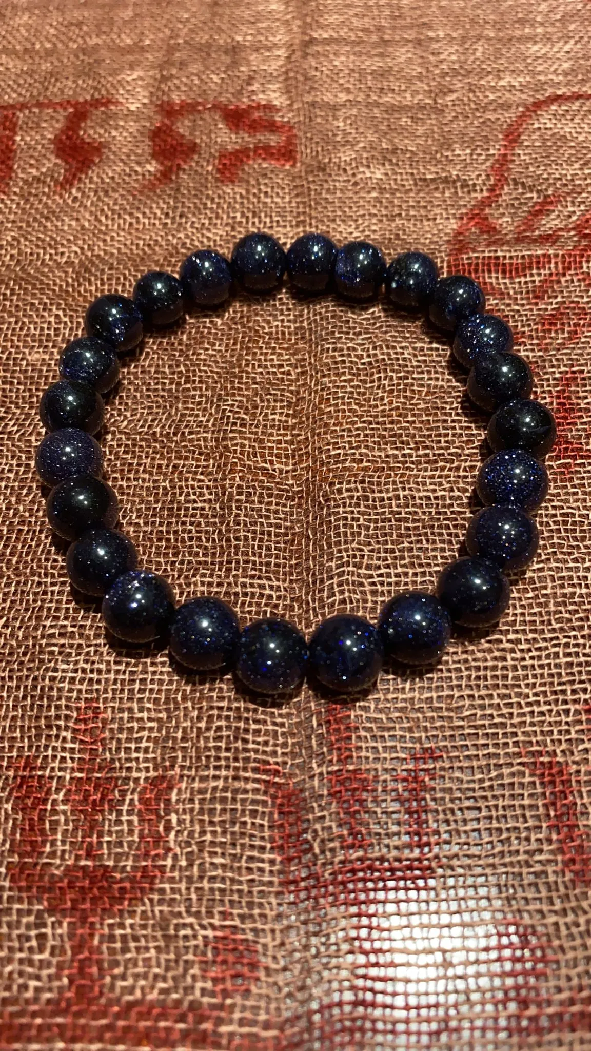 8MM Blue Sunstone Bead Bracelet