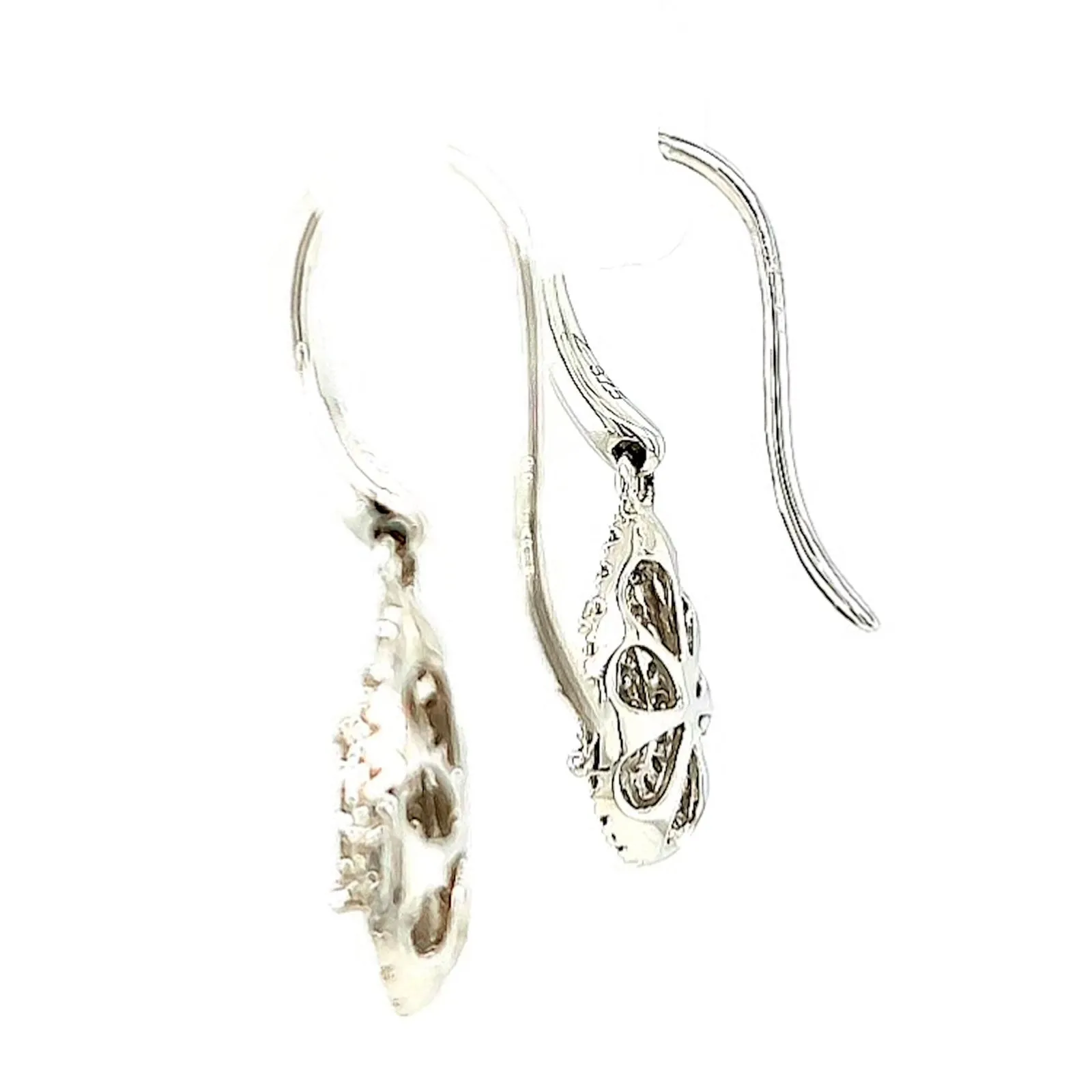 9ct White Gold Round Brilliant Cut with 0.34 CARAT tw of Diamonds Drop Earrings