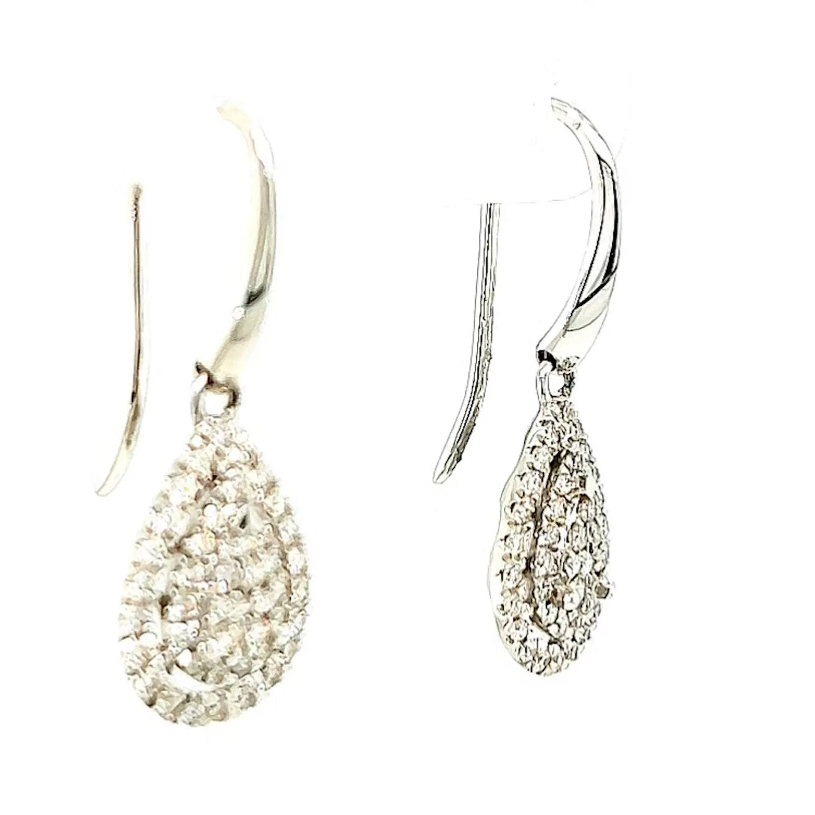 9ct White Gold Round Brilliant Cut with 0.34 CARAT tw of Diamonds Drop Earrings