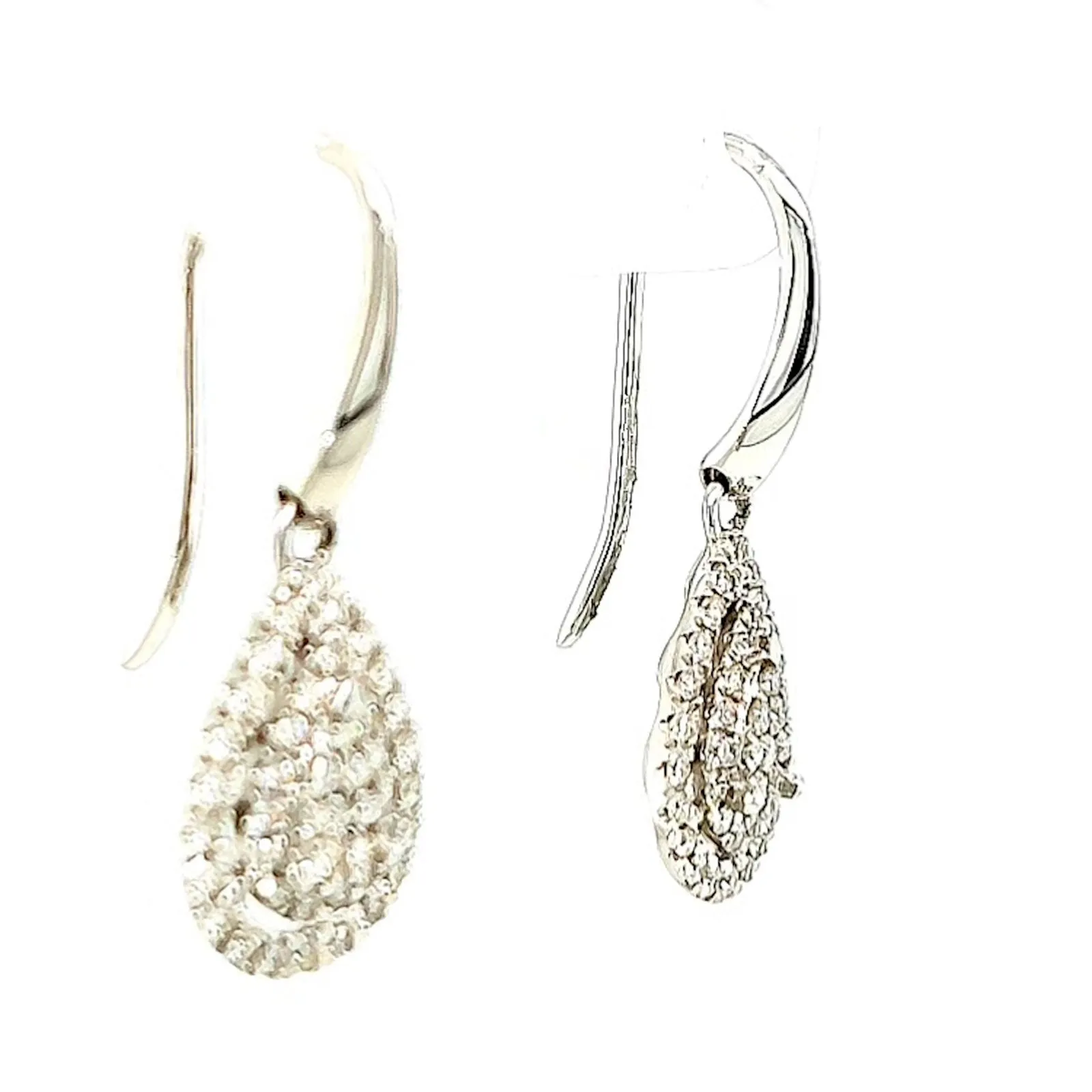 9ct White Gold Round Brilliant Cut with 0.34 CARAT tw of Diamonds Drop Earrings