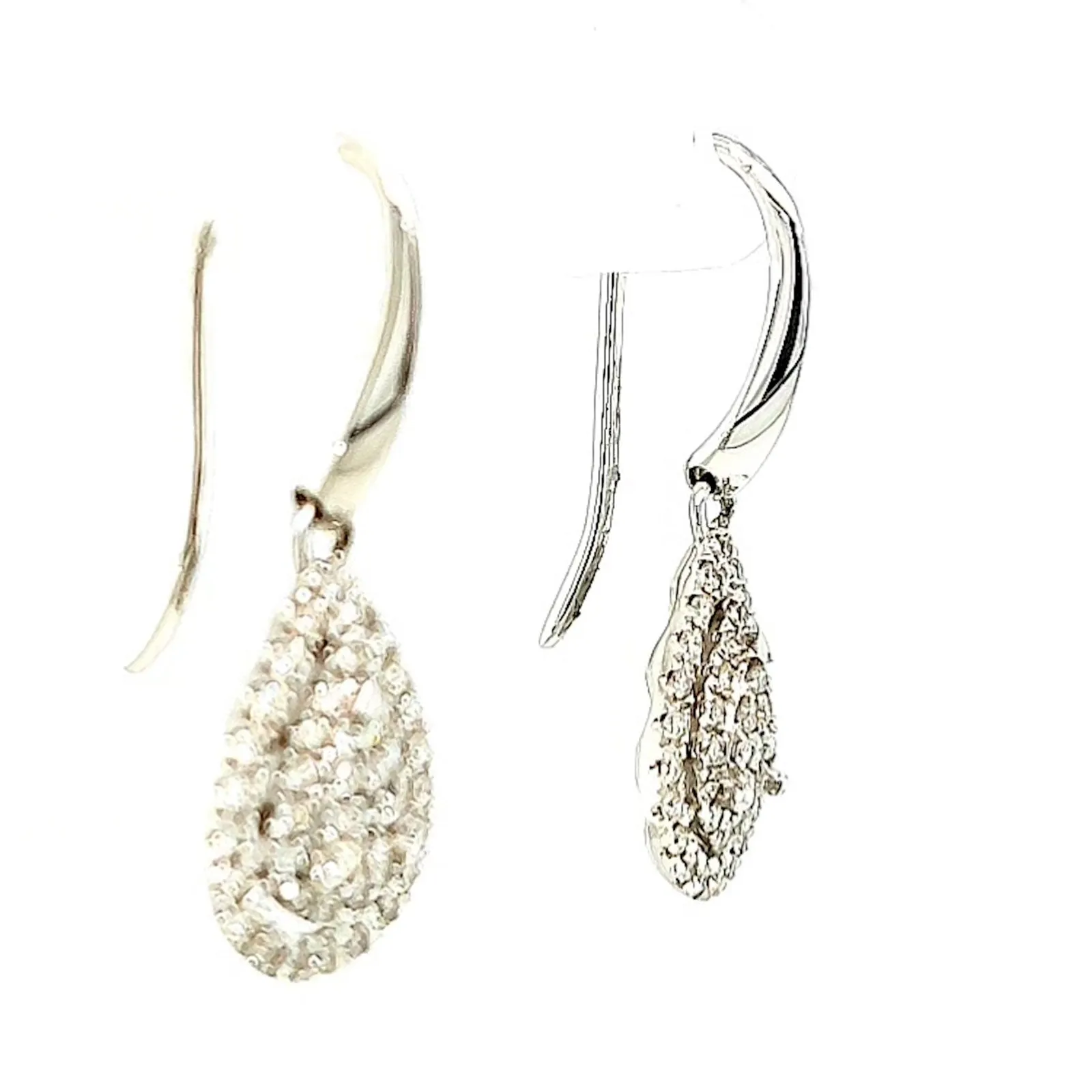 9ct White Gold Round Brilliant Cut with 0.34 CARAT tw of Diamonds Drop Earrings