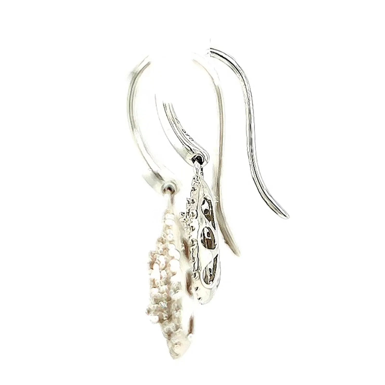 9ct White Gold Round Brilliant Cut with 0.34 CARAT tw of Diamonds Drop Earrings