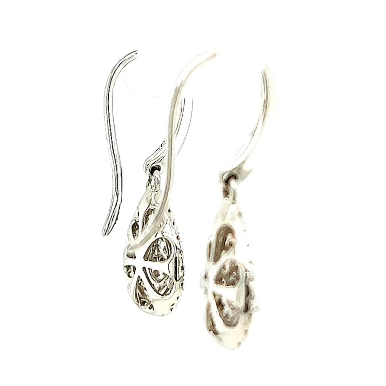 9ct White Gold Round Brilliant Cut with 0.34 CARAT tw of Diamonds Drop Earrings