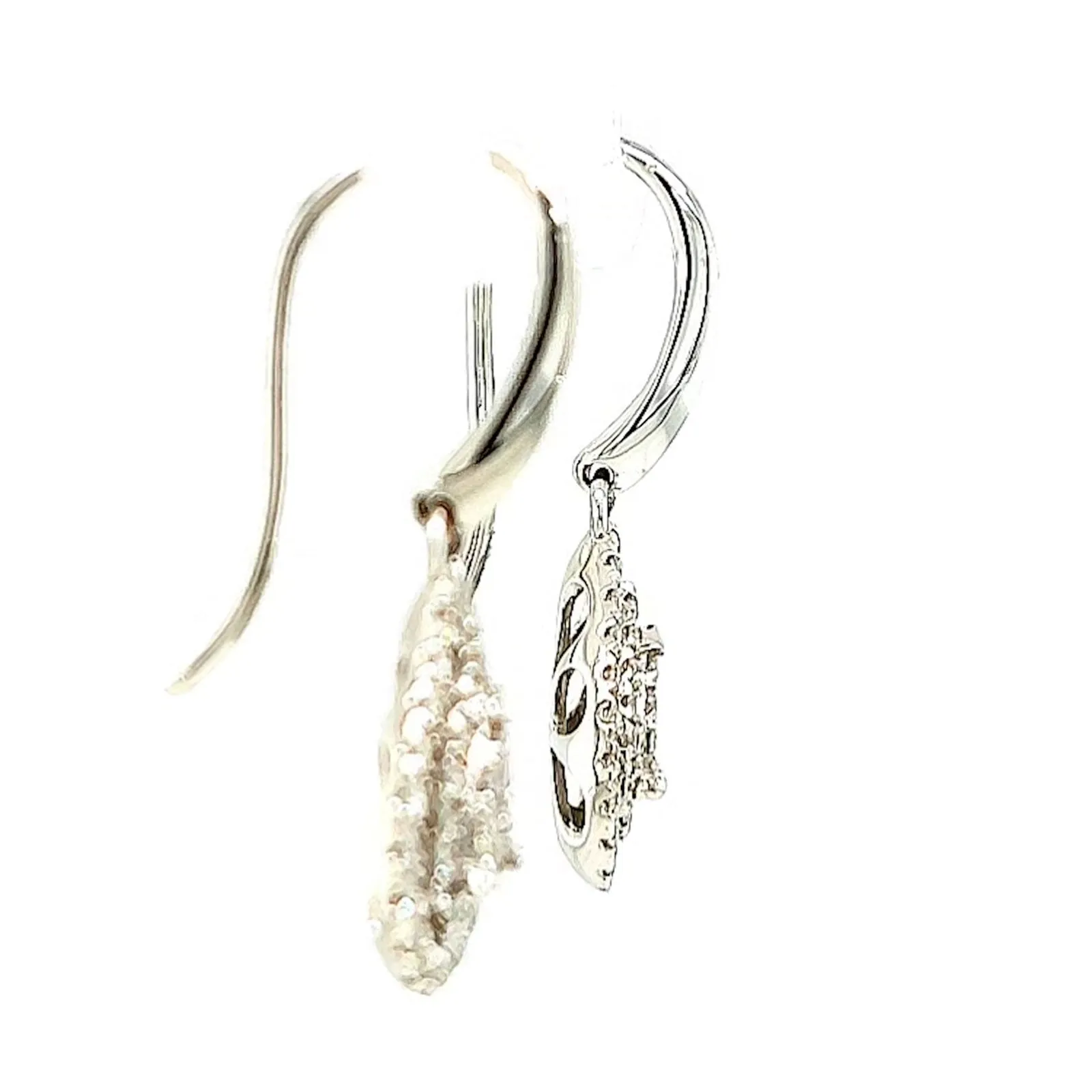 9ct White Gold Round Brilliant Cut with 0.34 CARAT tw of Diamonds Drop Earrings
