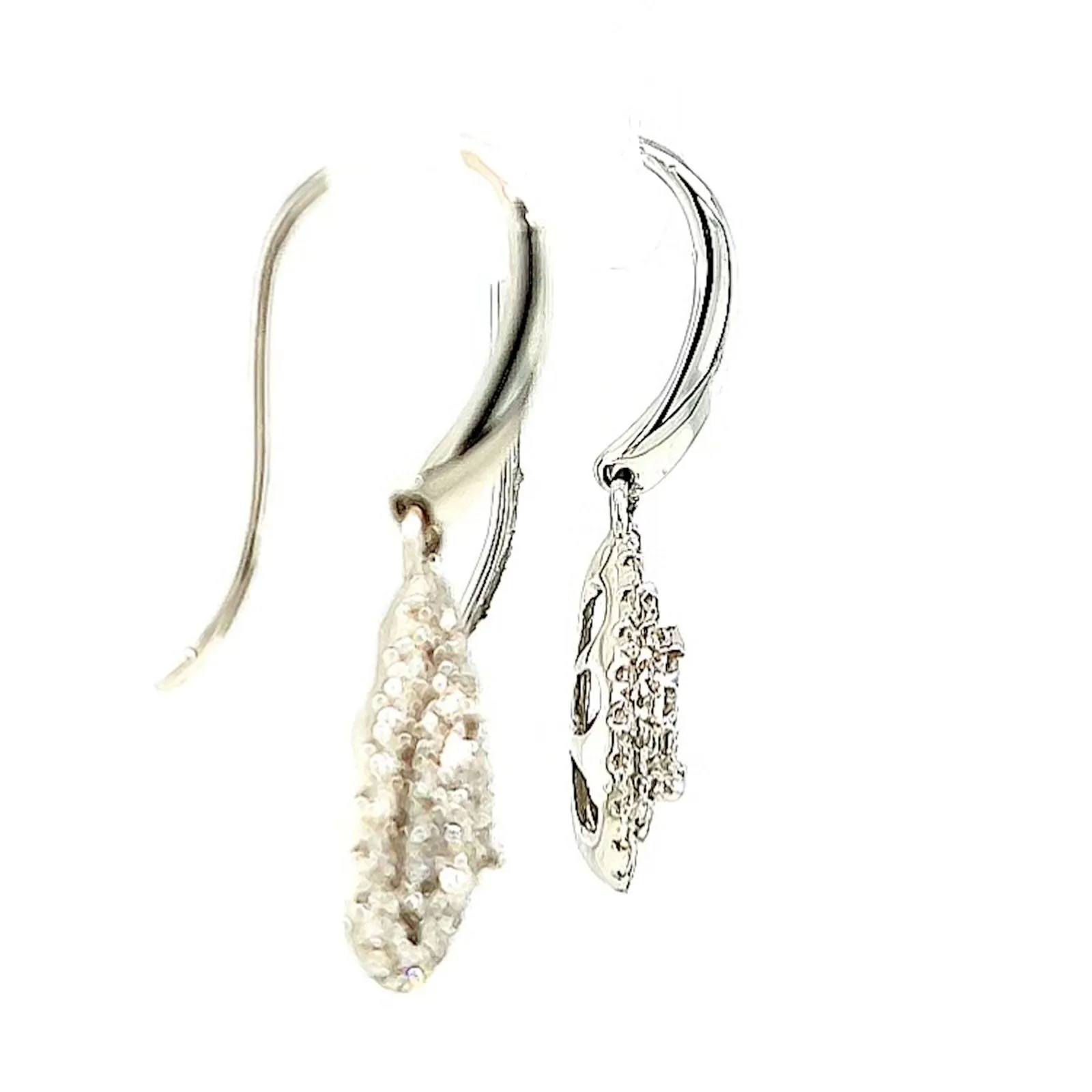 9ct White Gold Round Brilliant Cut with 0.34 CARAT tw of Diamonds Drop Earrings