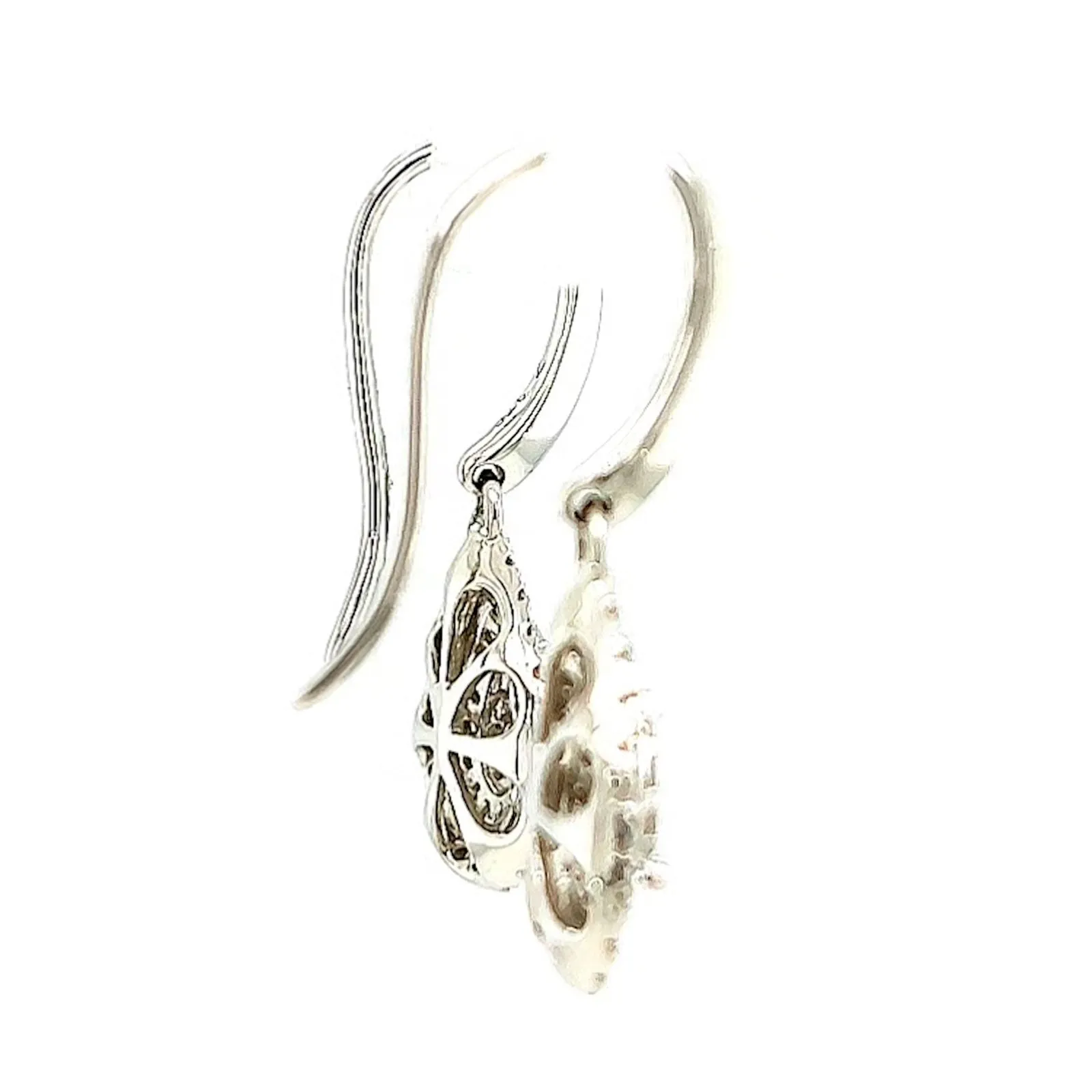 9ct White Gold Round Brilliant Cut with 0.34 CARAT tw of Diamonds Drop Earrings