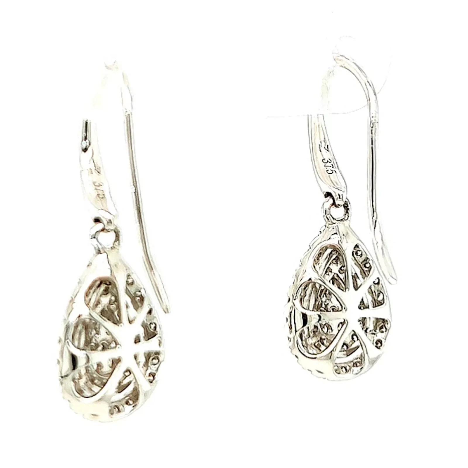 9ct White Gold Round Brilliant Cut with 0.34 CARAT tw of Diamonds Drop Earrings