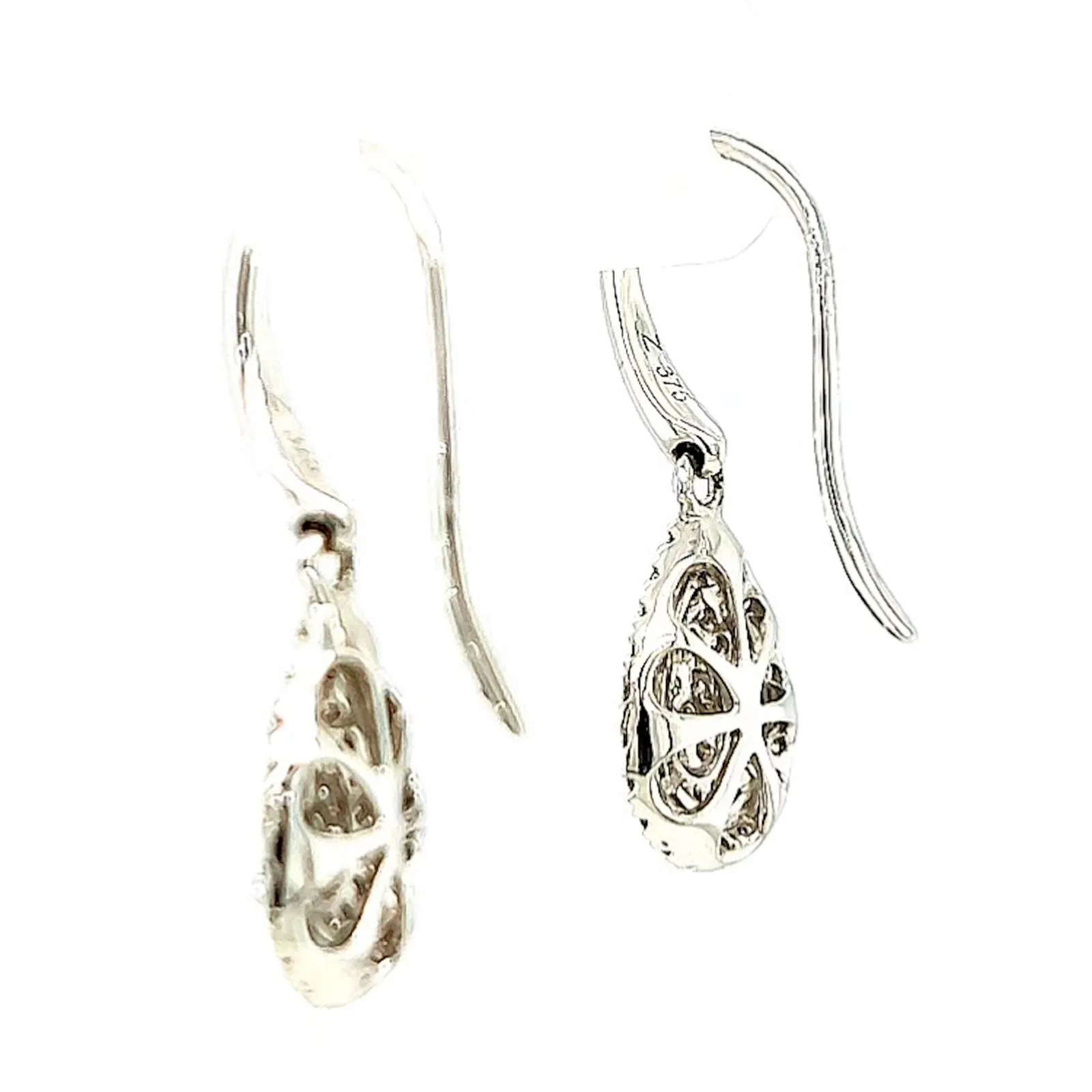 9ct White Gold Round Brilliant Cut with 0.34 CARAT tw of Diamonds Drop Earrings
