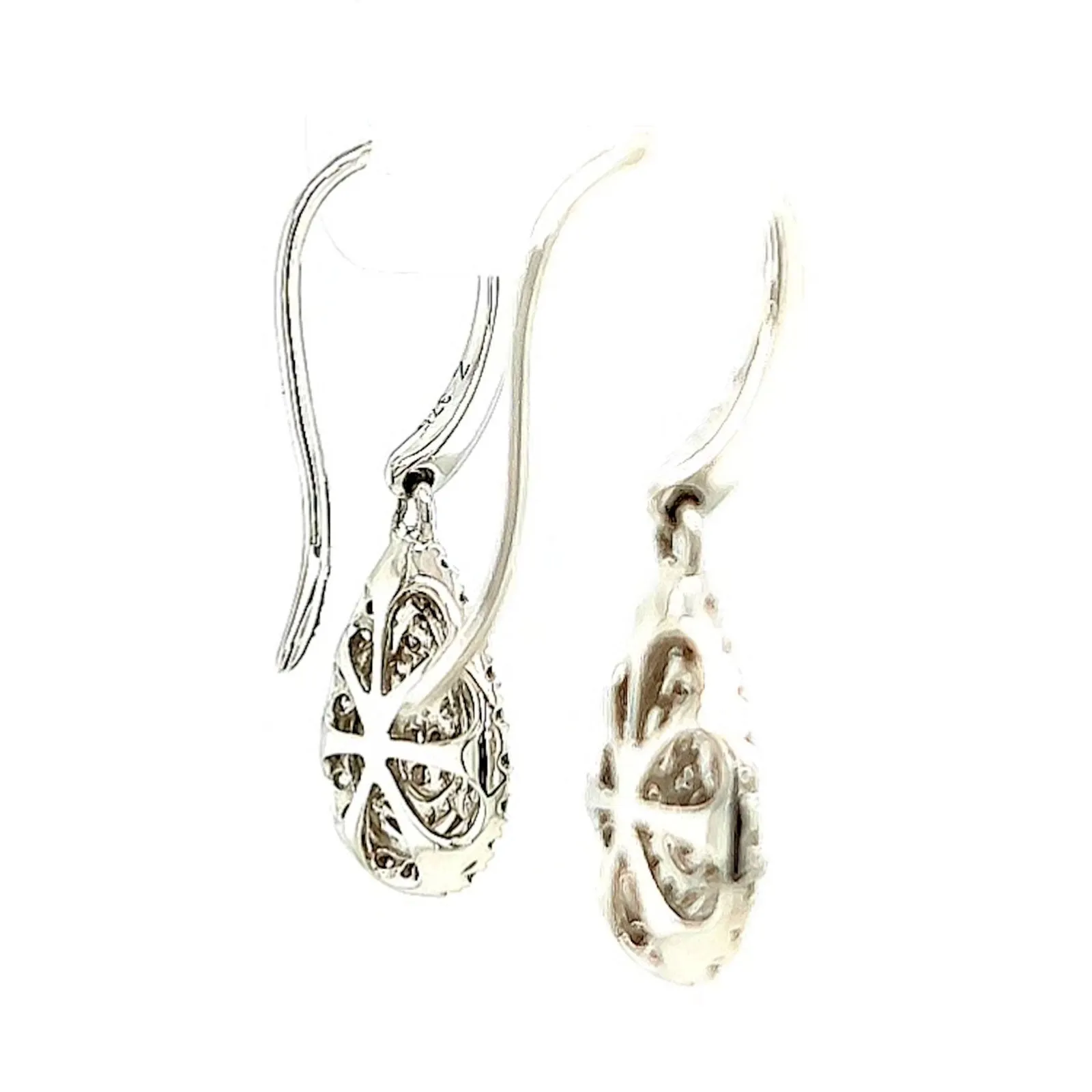 9ct White Gold Round Brilliant Cut with 0.34 CARAT tw of Diamonds Drop Earrings