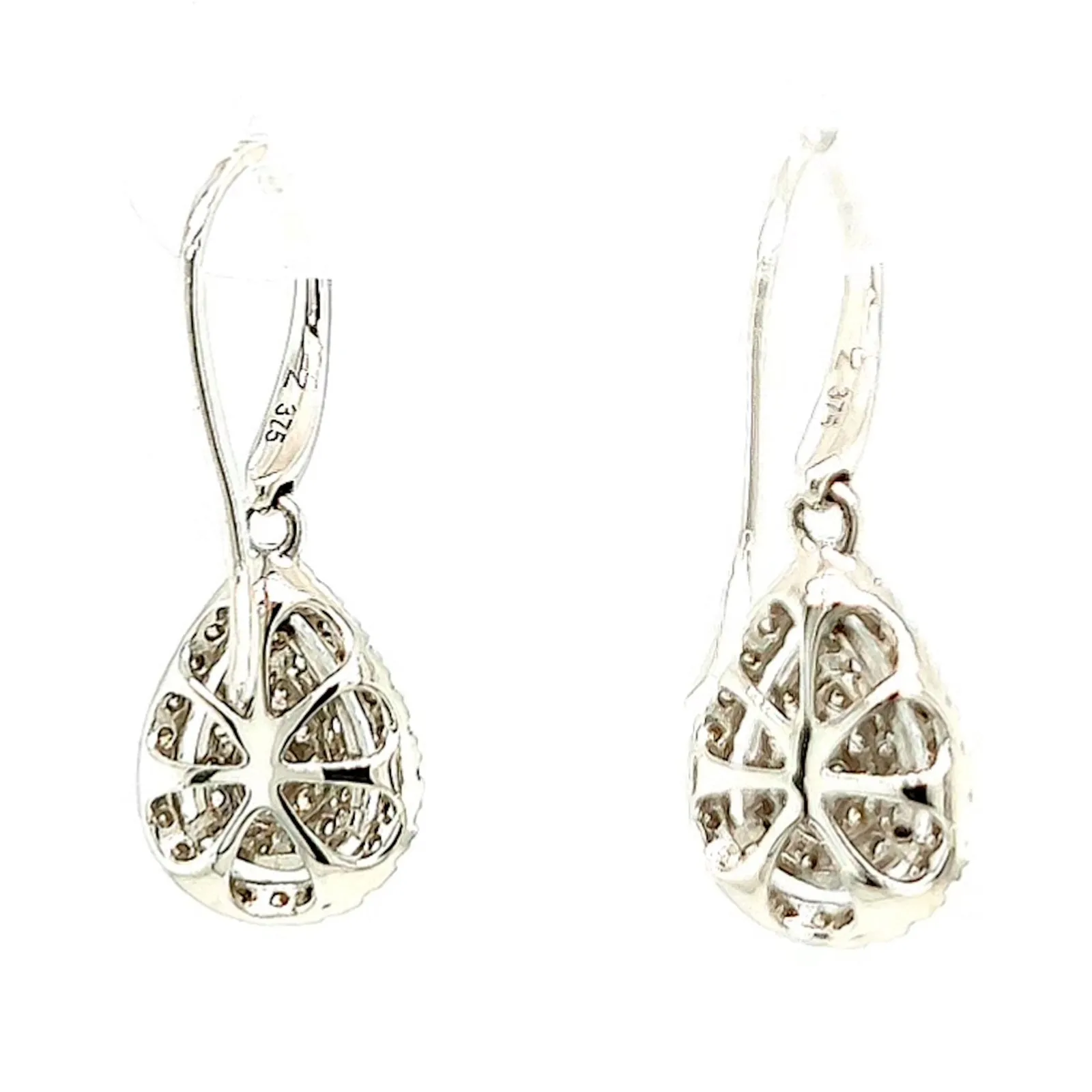 9ct White Gold Round Brilliant Cut with 0.34 CARAT tw of Diamonds Drop Earrings