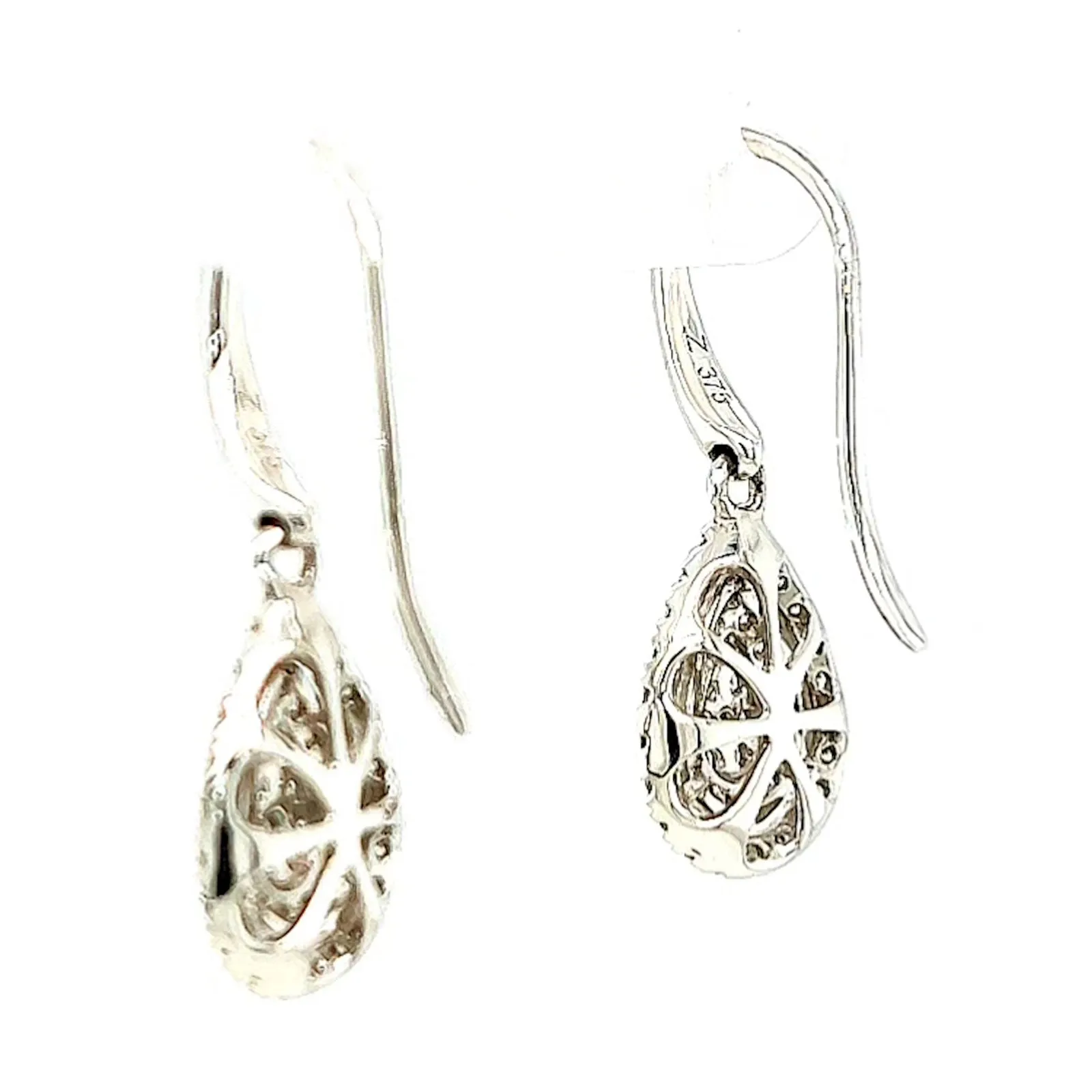9ct White Gold Round Brilliant Cut with 0.34 CARAT tw of Diamonds Drop Earrings