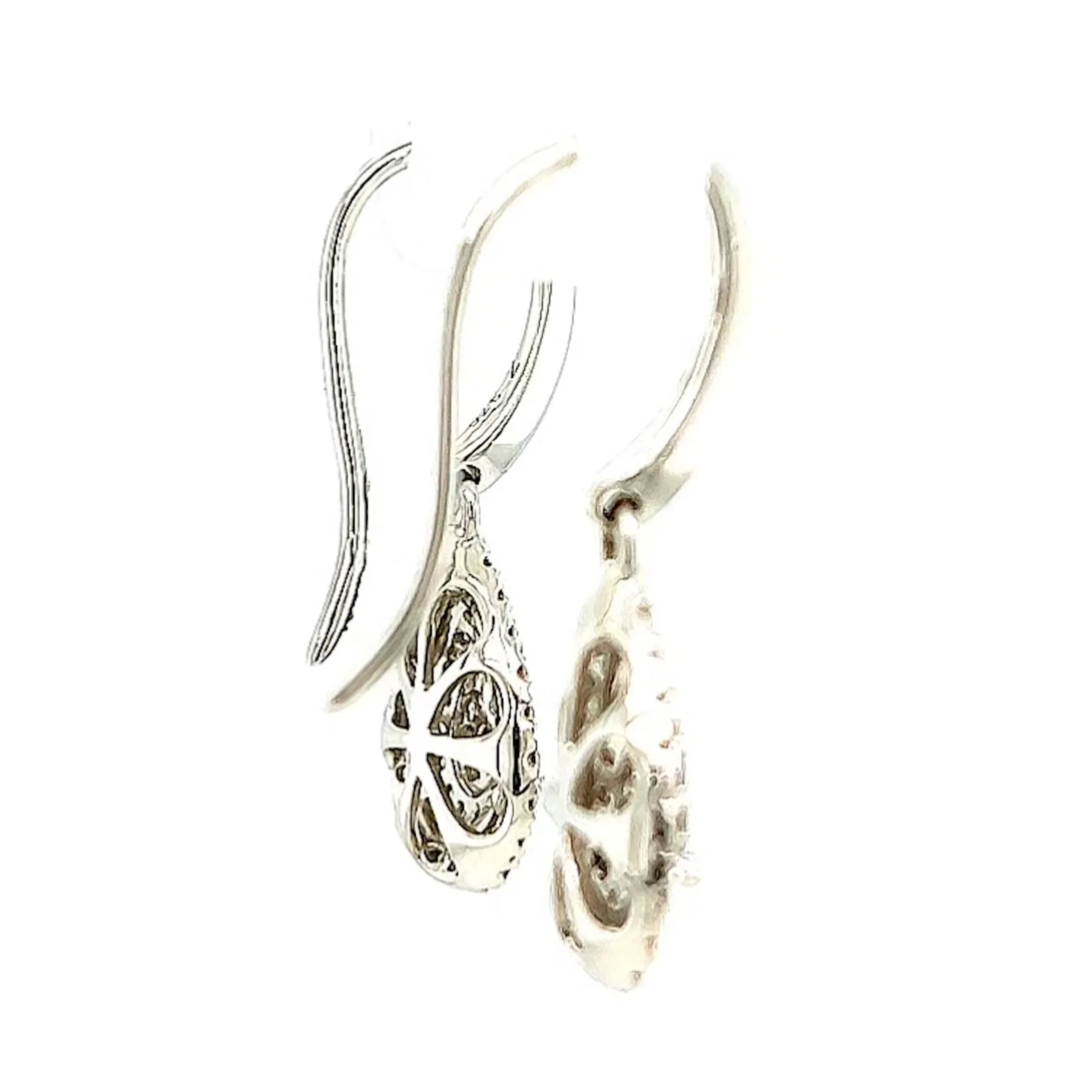 9ct White Gold Round Brilliant Cut with 0.34 CARAT tw of Diamonds Drop Earrings