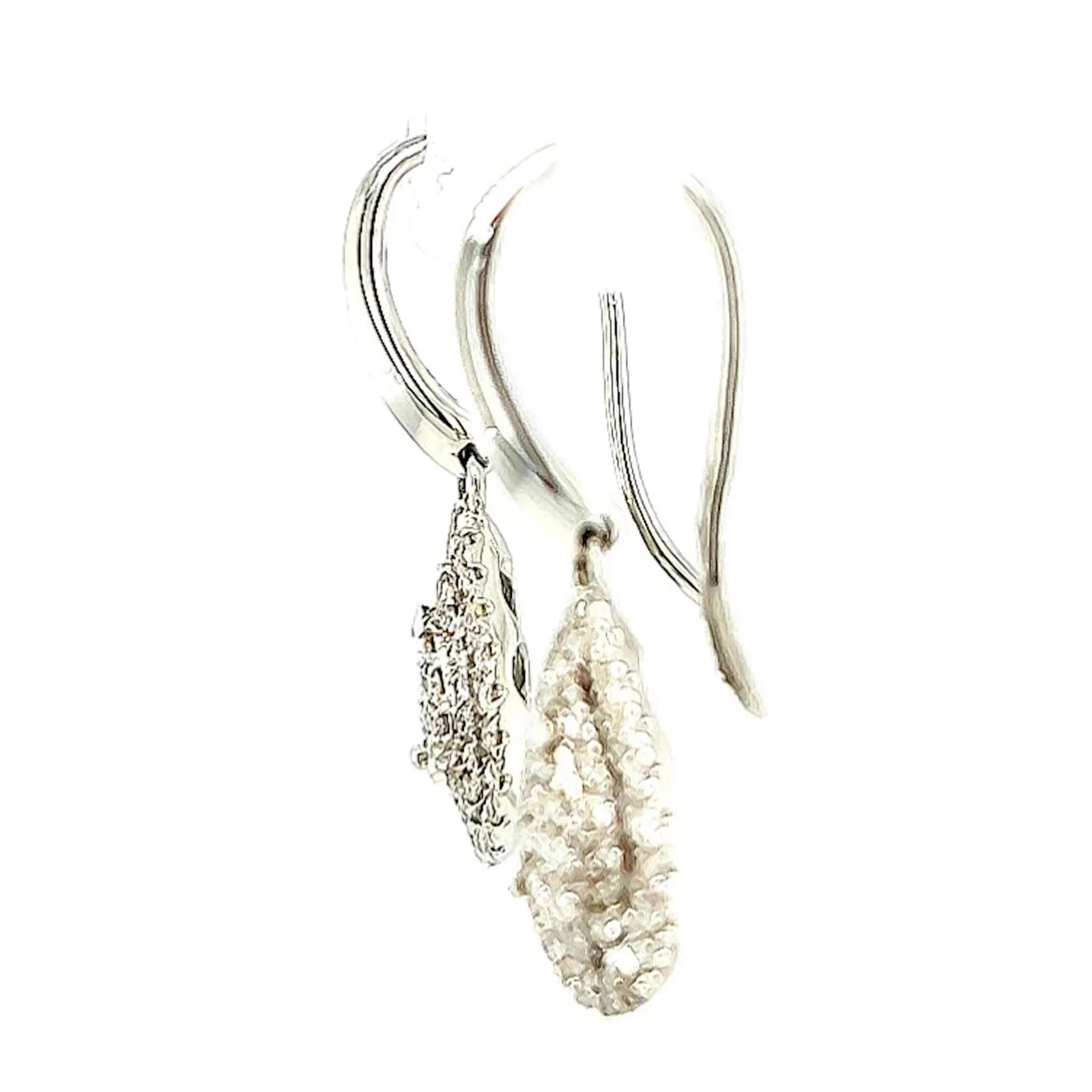 9ct White Gold Round Brilliant Cut with 0.34 CARAT tw of Diamonds Drop Earrings