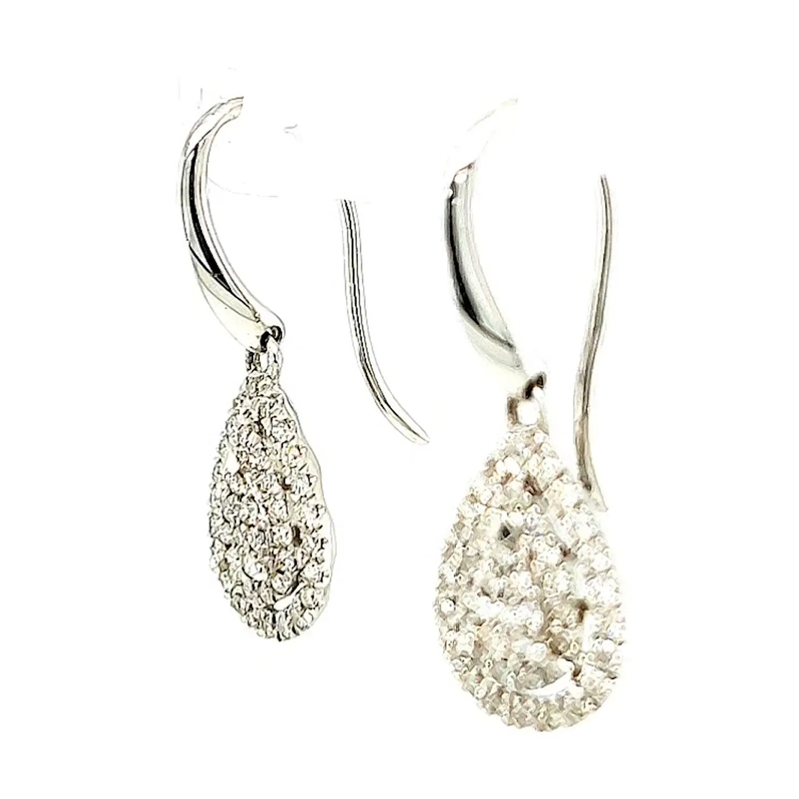 9ct White Gold Round Brilliant Cut with 0.34 CARAT tw of Diamonds Drop Earrings
