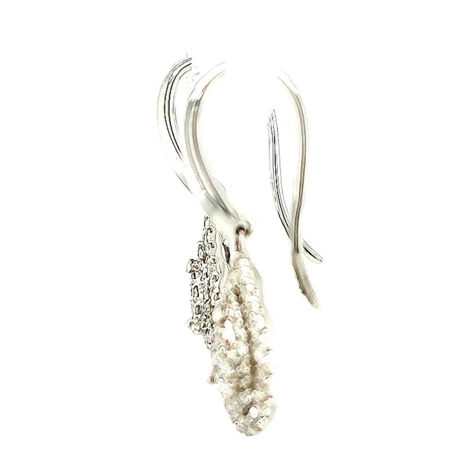 9ct White Gold Round Brilliant Cut with 0.34 CARAT tw of Diamonds Drop Earrings