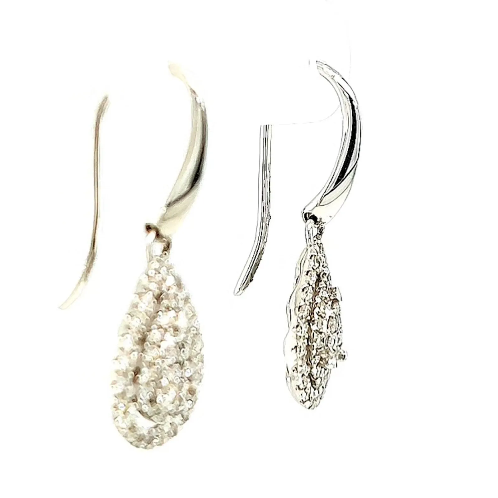9ct White Gold Round Brilliant Cut with 0.34 CARAT tw of Diamonds Drop Earrings