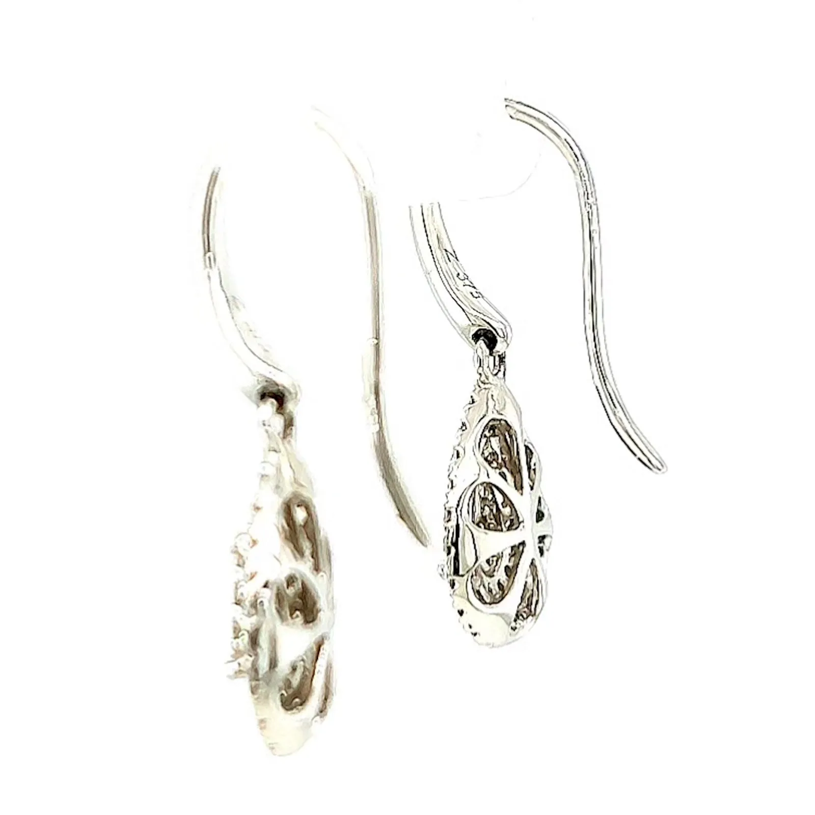 9ct White Gold Round Brilliant Cut with 0.34 CARAT tw of Diamonds Drop Earrings