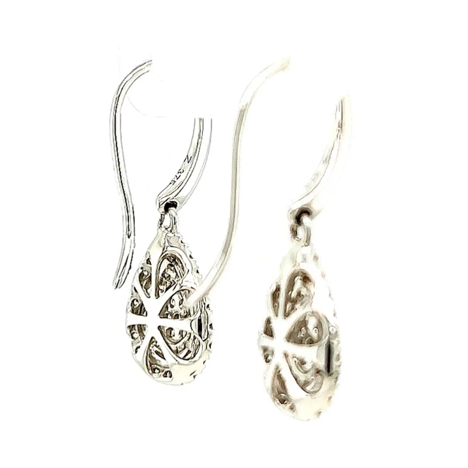 9ct White Gold Round Brilliant Cut with 0.34 CARAT tw of Diamonds Drop Earrings