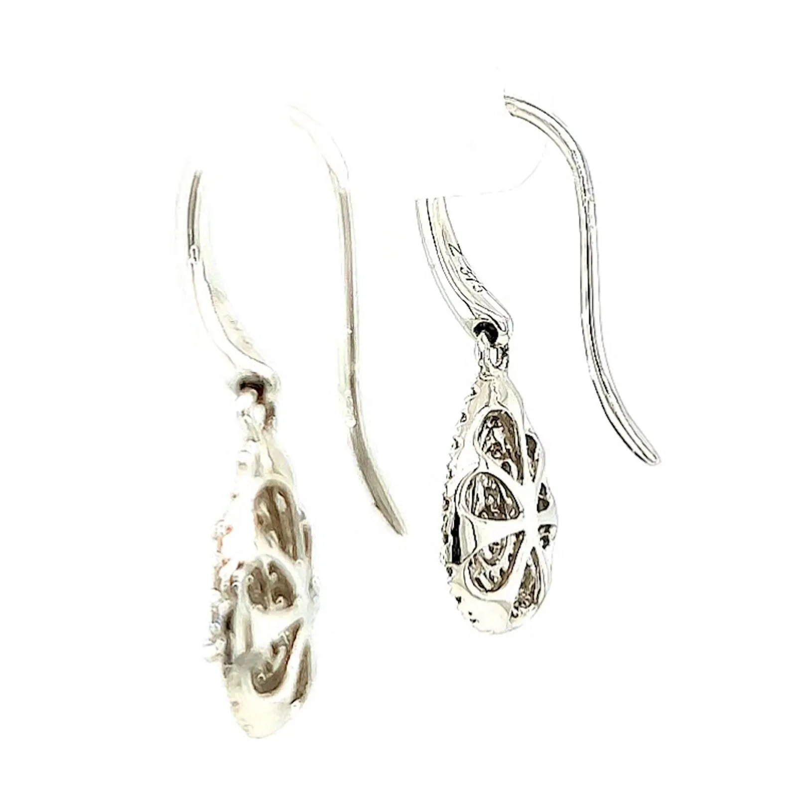 9ct White Gold Round Brilliant Cut with 0.34 CARAT tw of Diamonds Drop Earrings