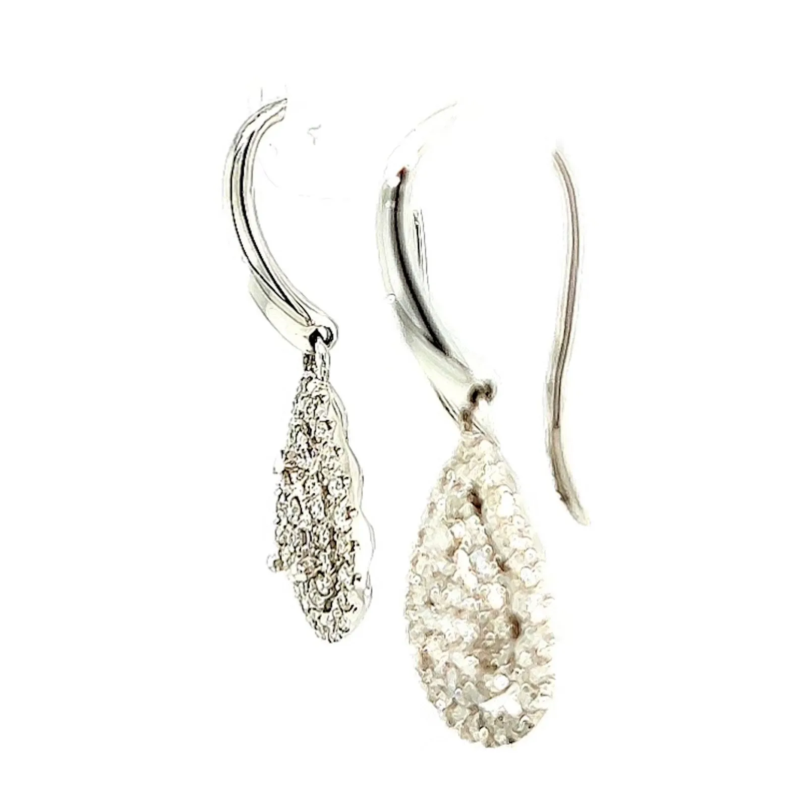 9ct White Gold Round Brilliant Cut with 0.34 CARAT tw of Diamonds Drop Earrings