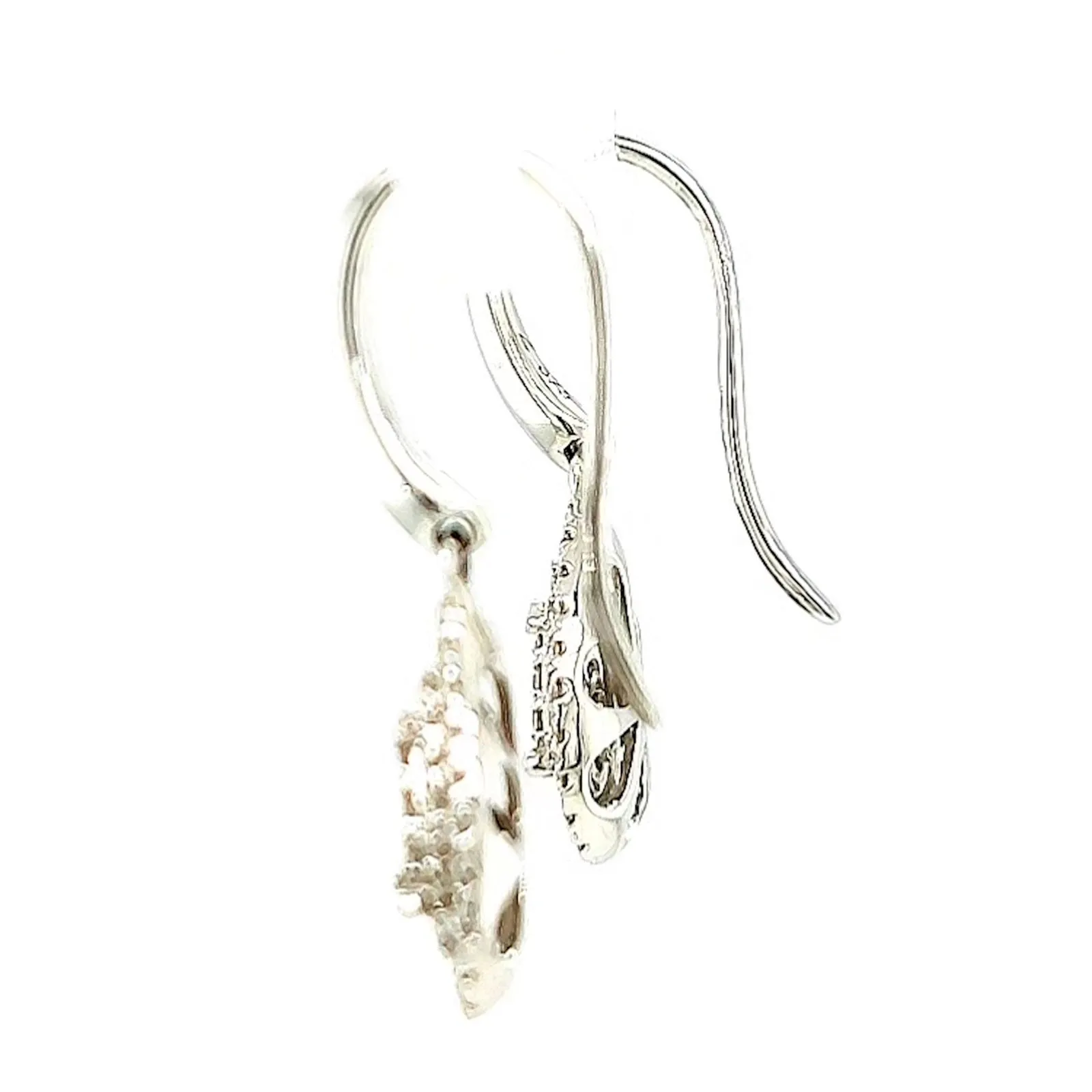9ct White Gold Round Brilliant Cut with 0.34 CARAT tw of Diamonds Drop Earrings