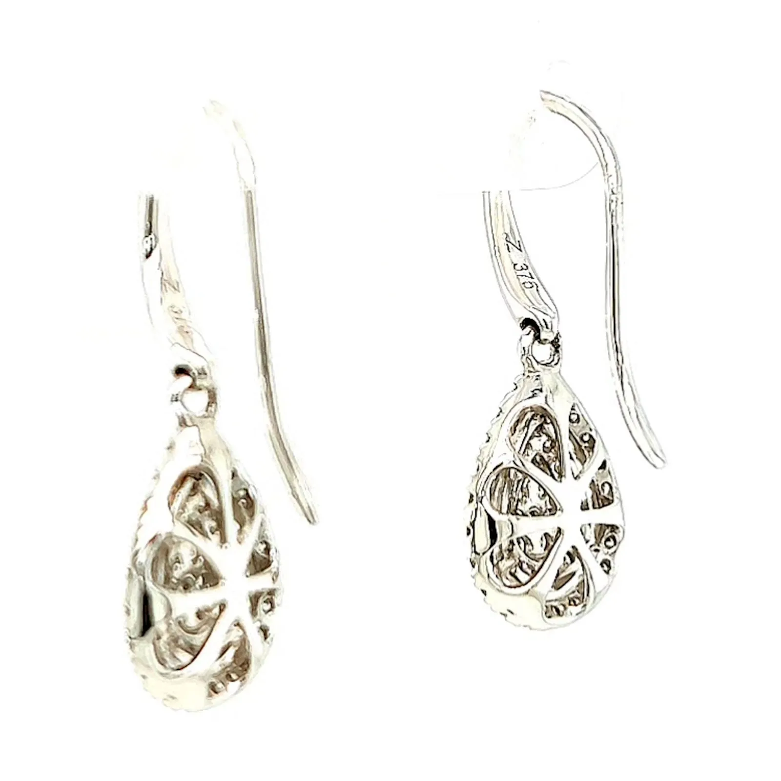 9ct White Gold Round Brilliant Cut with 0.34 CARAT tw of Diamonds Drop Earrings