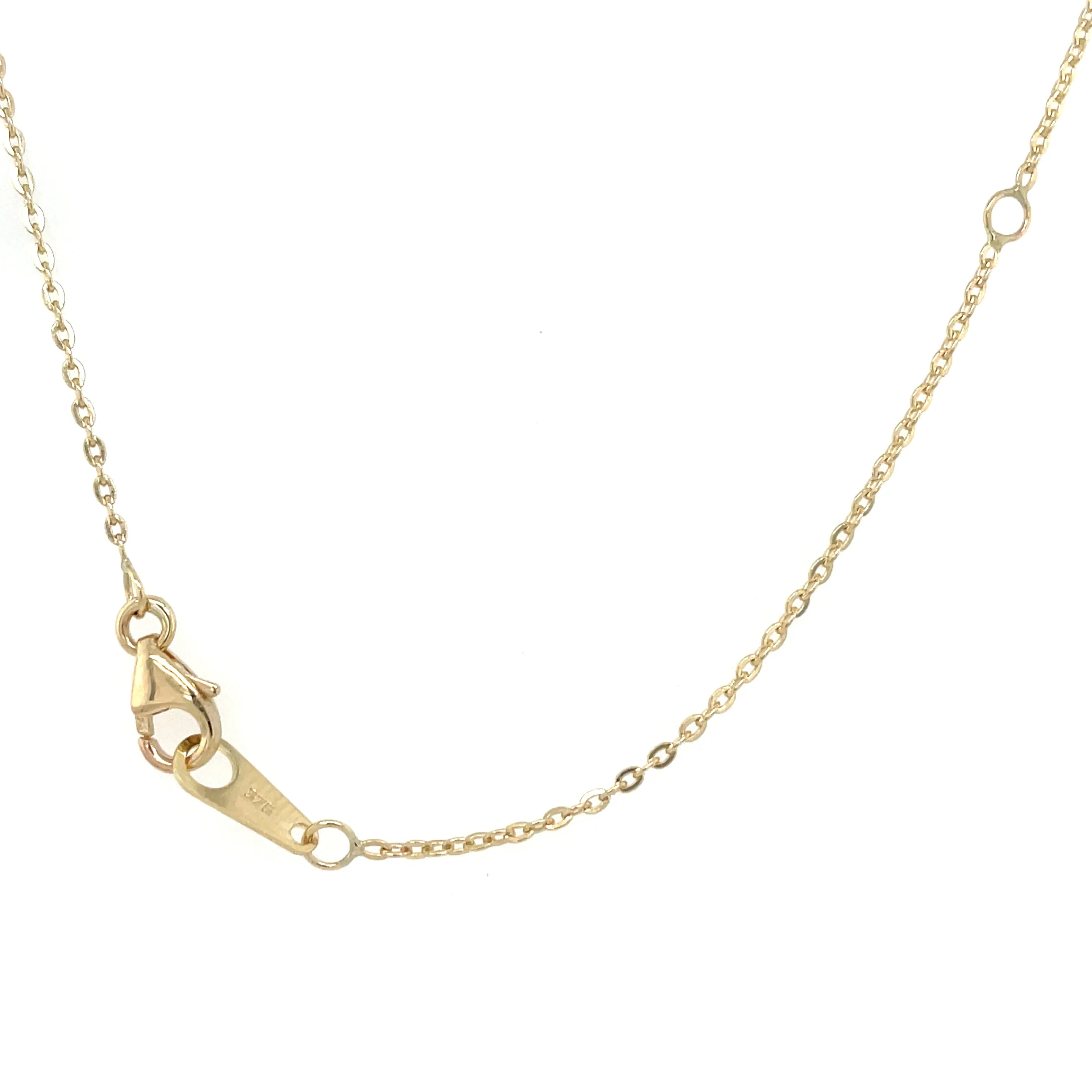 9ct Yellow Gold Black Onyx Clover Pendant