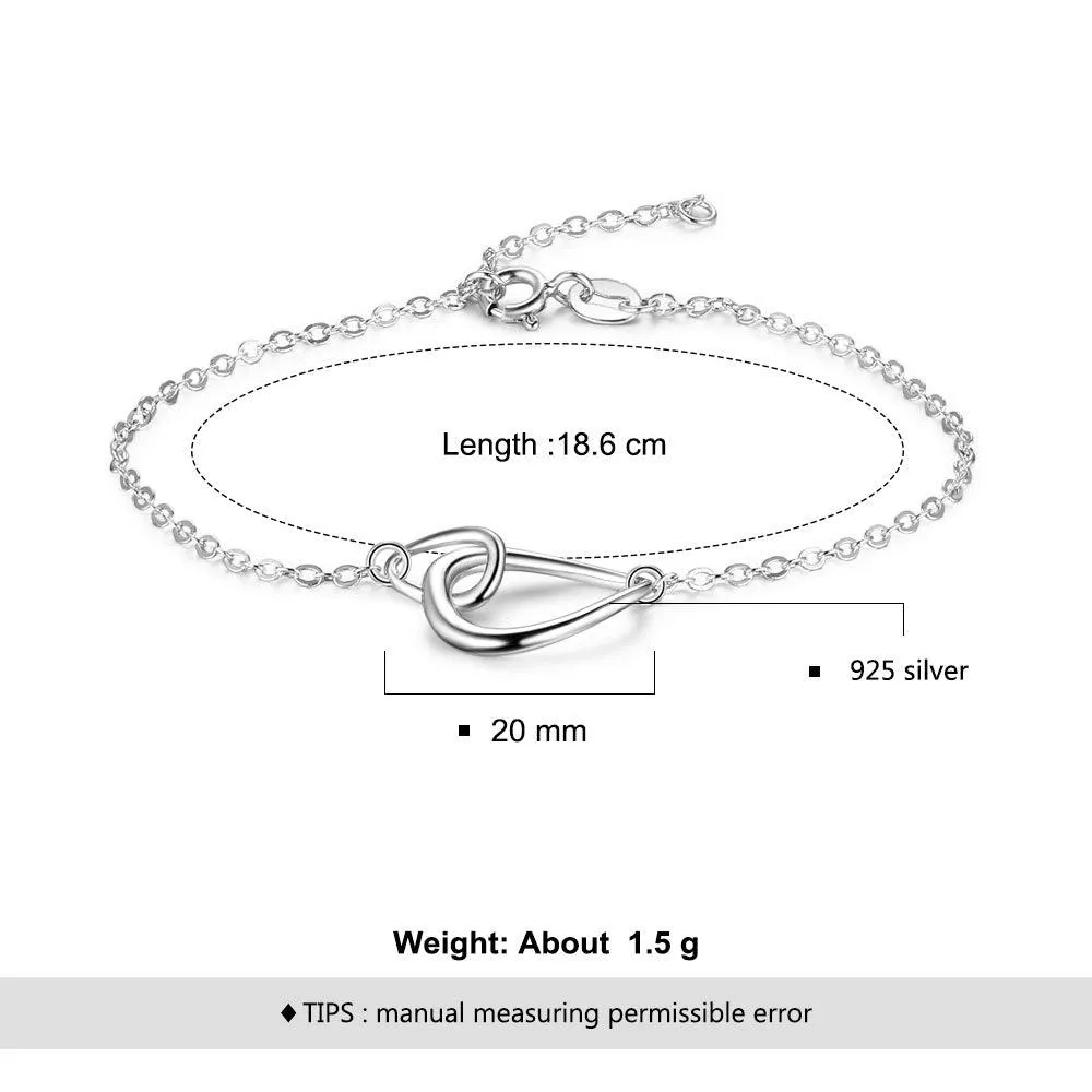 Adjustable 925 Sterling Silver Buckle Shape Bracelets for Women