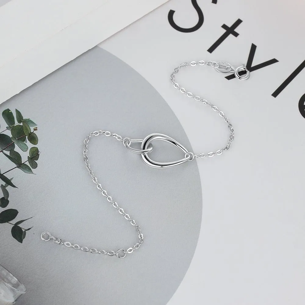 Adjustable 925 Sterling Silver Buckle Shape Bracelets for Women