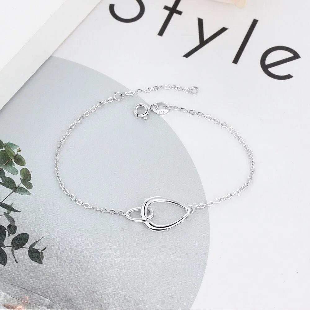 Adjustable 925 Sterling Silver Buckle Shape Bracelets for Women