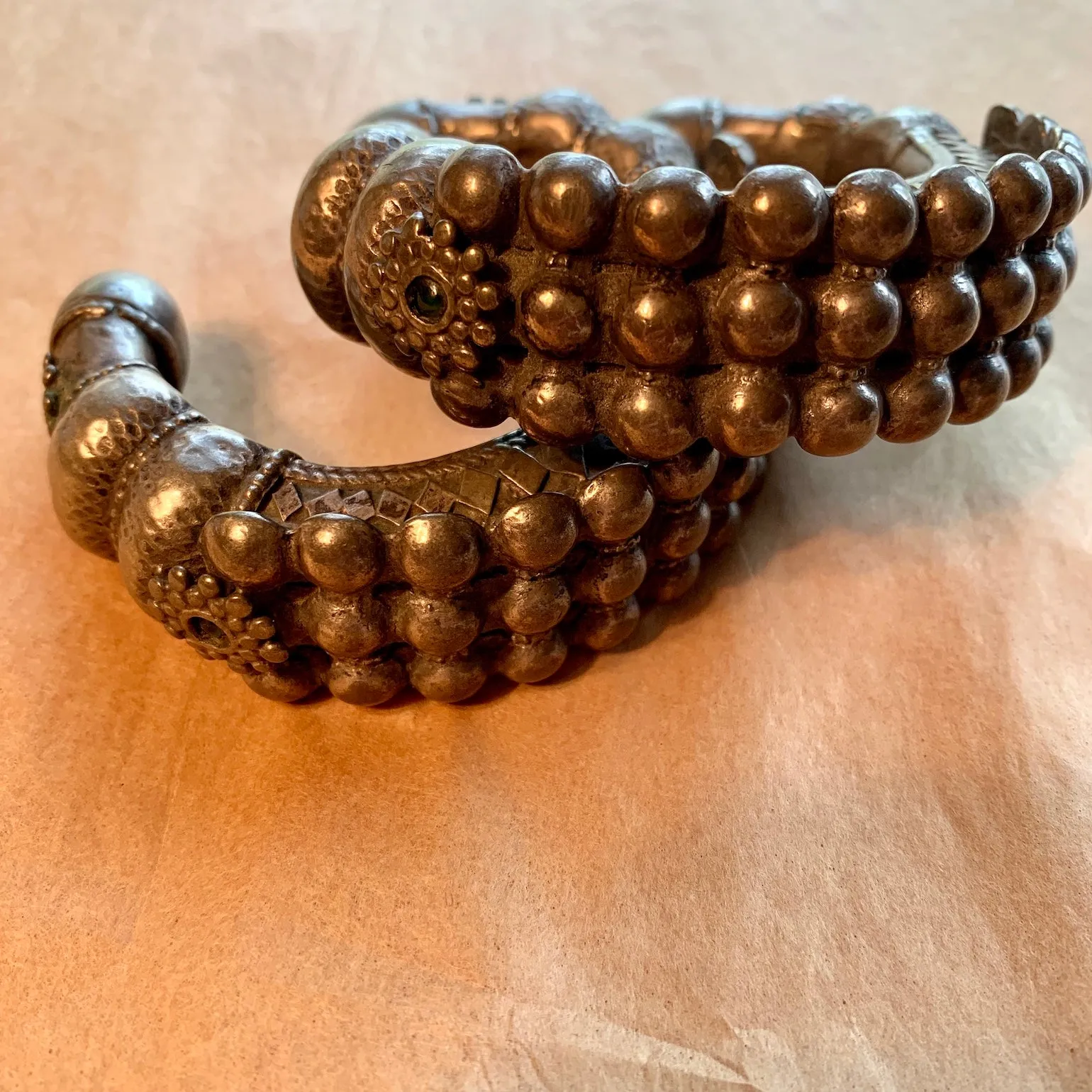 Afghan Silver Cuffs, pair