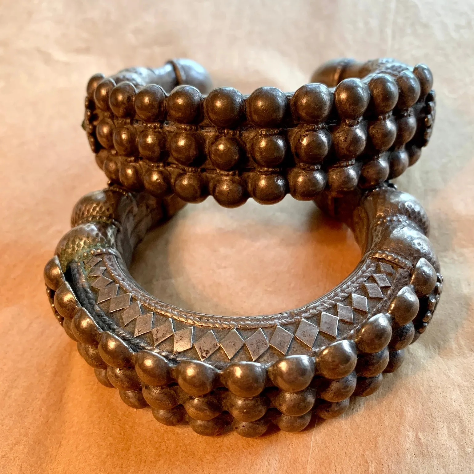 Afghan Silver Cuffs, pair